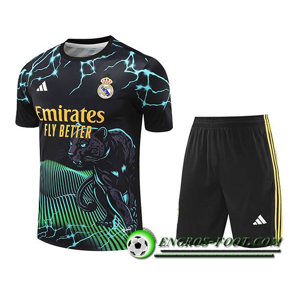 Ensemble Training T-Shirts Real Madrid Noir/Vert/Jaune 2024/2025