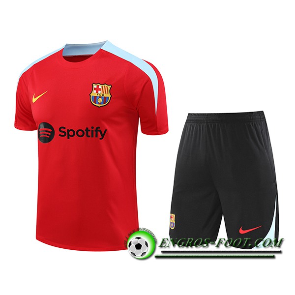 Ensemble Training T-Shirts FC Barcelone Rouge/Bleu 2024/2025 -02