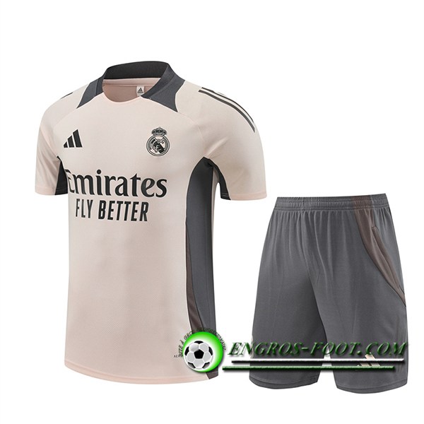 Ensemble Training T-Shirts Real Madrid Beige/Gris 2024/2025