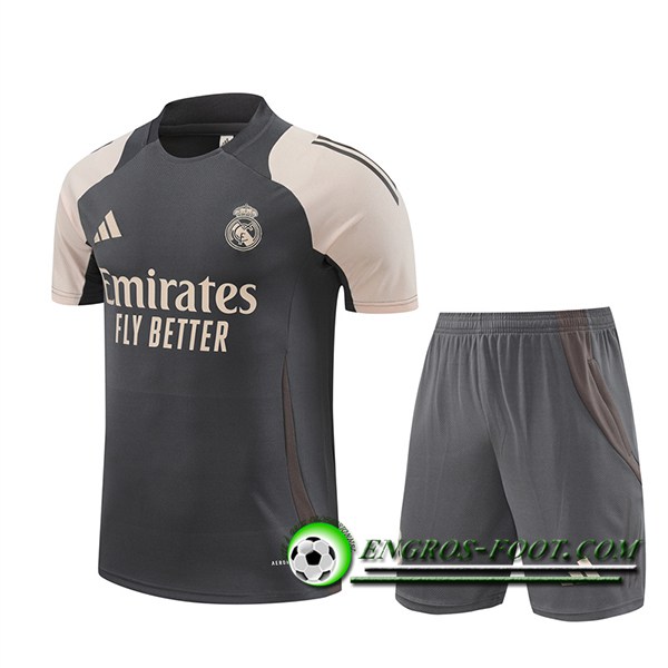 Ensemble Training T-Shirts Real Madrid Gris/Beige 2024/2025