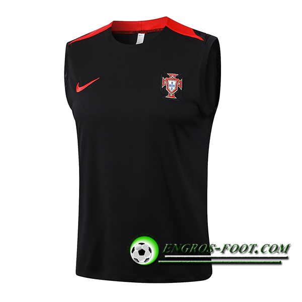 Training Debardeur Portugal Noir/Rouge 2024/2025 -02