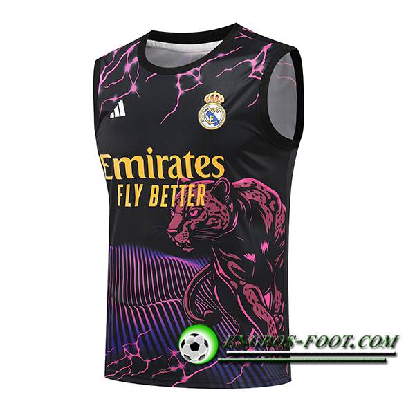 Training Debardeur Real Madrid Noir/Pourpre/Jaune 2024/2025