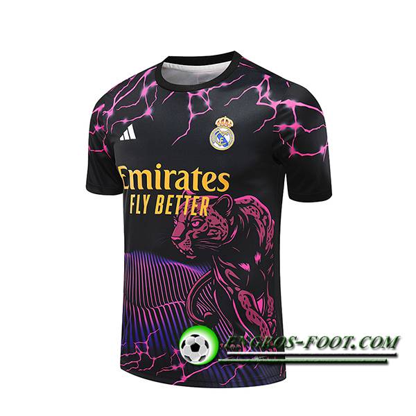 Training T-Shirts Real Madrid Noir/Pourpre/Jaune 2024/2025