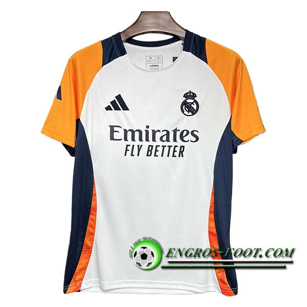 Training T-Shirts Real Madrid Blanc/Orange/Bleu 2024/2025