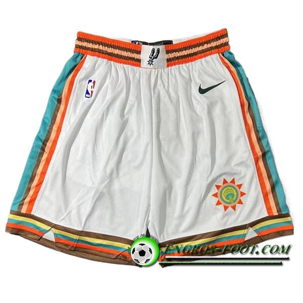 Shorts NBA San Antonio Spurs 2024/25 Blanc/Orange/Vert