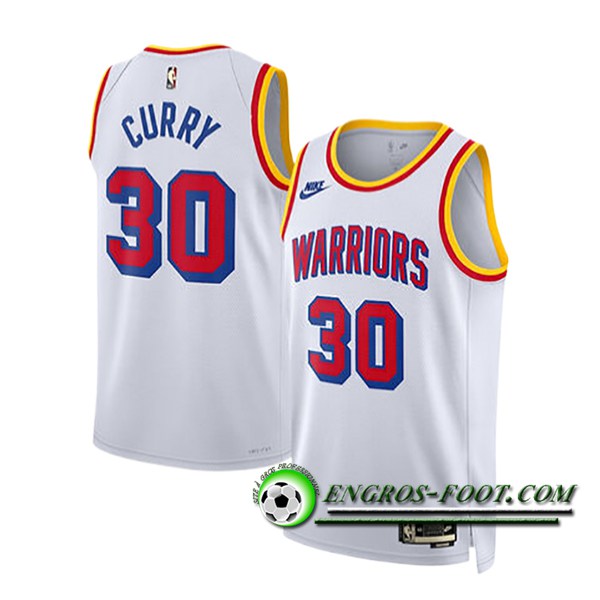 Maillot Golden State Warriors (CURRY #30) 2024/25 Blanc/Rouge/Jaune