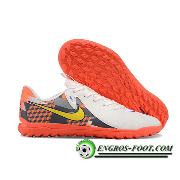 Nike Chaussures de Foot PHANTOM GX II CLUB TF Blanc/Orange/Gris