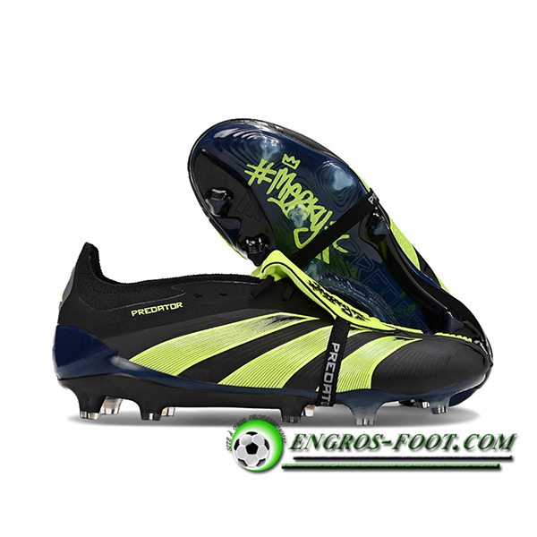 Adidas Chaussures de Foot Predator Elite Tongue FG Noir/Vert