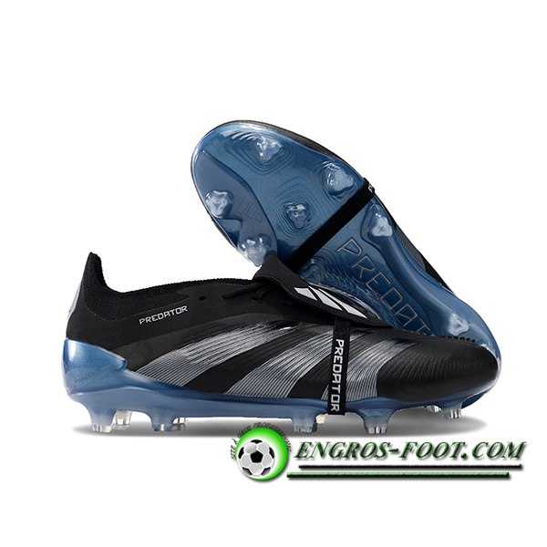 Adidas Chaussures de Foot Predator Elite Tongue FG Noir/Gris/Bleu