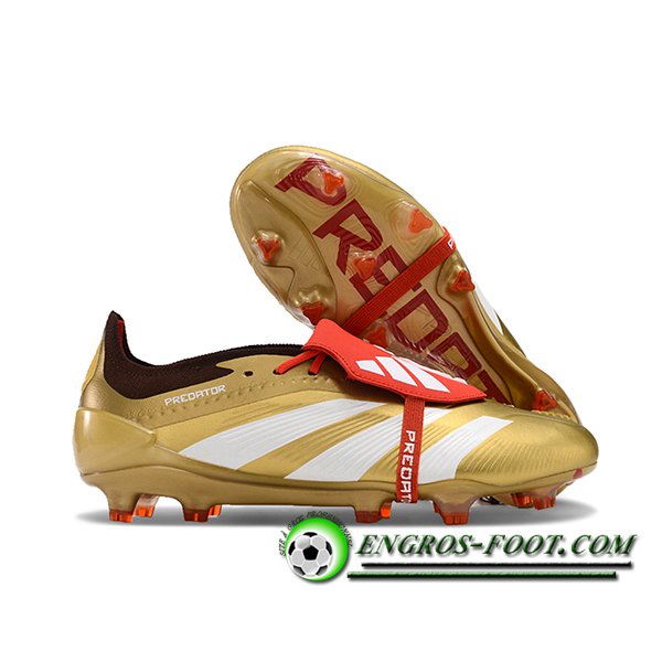 Adidas Chaussures de Foot Predator Elite Tongue FG Jaune/Blanc