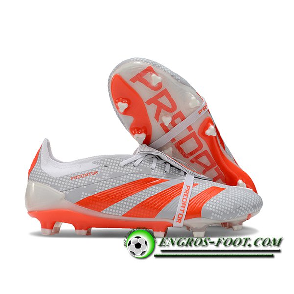 Adidas Chaussures de Foot Predator Elite Tongue FG Gris/Orange -02