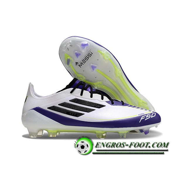 Adidas Chaussures de Foot F50 ELITE FG Blanc/Noir/Pourpre