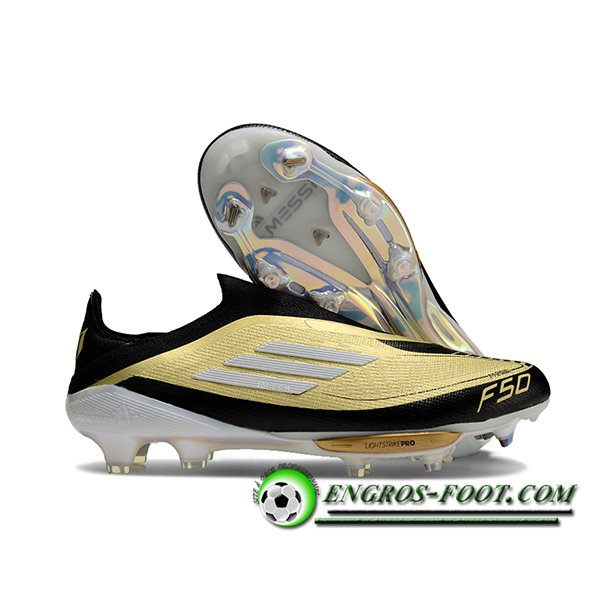 Adidas Chaussures de Foot F50+ FG Jaune/Noir/Blanc