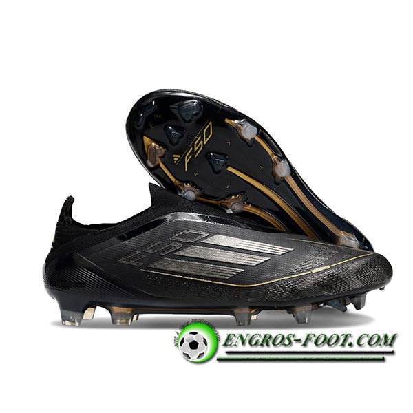 Adidas Chaussures de Foot F50 Elite Laceless FG Noir