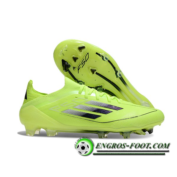 Adidas Chaussures de Foot F50 Elite FG Jaune/Noir -02