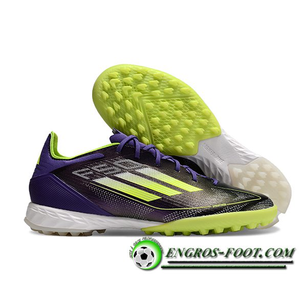 Adidas Chaussures de Foot F50 PRO TF Noir/Vert/Pourpre