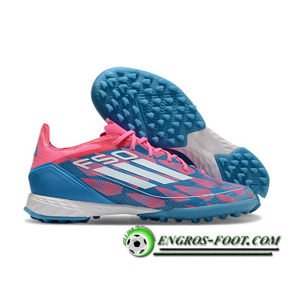 Adidas Chaussures de Foot F50 PRO TF Rose/Bleu/Blanc