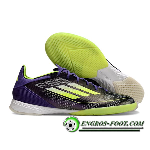 Adidas Chaussures de Foot F50 PRO IC Noir/Vert/Pourpre