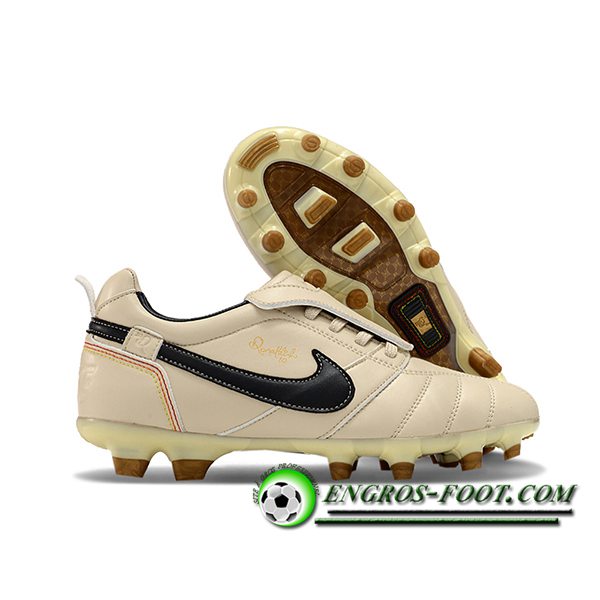 Nike Chaussures de Foot Tiempo Legend R10 Elite FG Beige/Noir/Brun