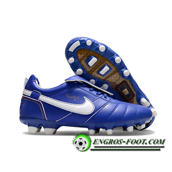 Nike Chaussures de Foot Tiempo Legend R10 Elite FG Bleu/Blanc