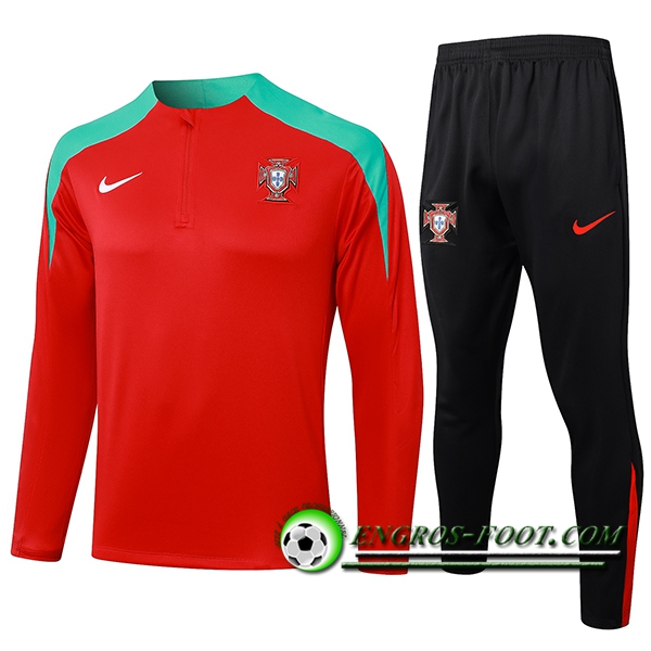 Ensemble Survetement de Foot Portugal Rouge/Vert 2024/2025 -02