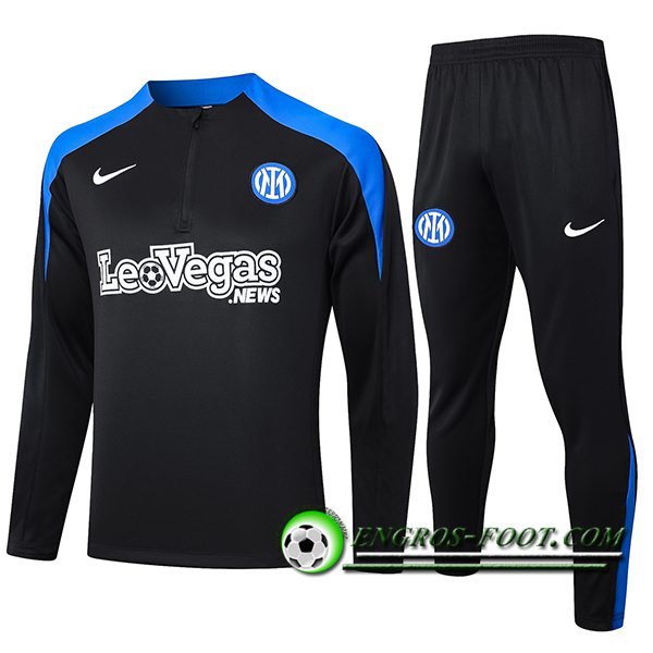 Ensemble Survetement de Foot Inter Milan Noir/Bleu 2024/2025 -02