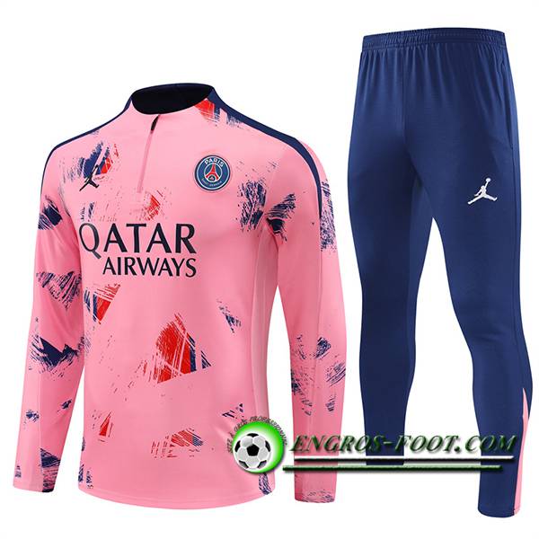 Ensemble Survetement de Foot PSG Rose/Bleu 2024/2025