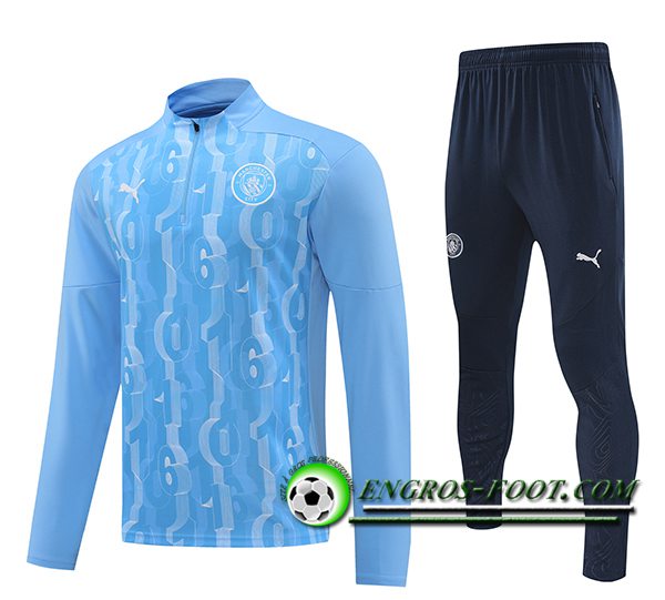 Ensemble Survetement de Foot Manchester City Bleu 2024/2025