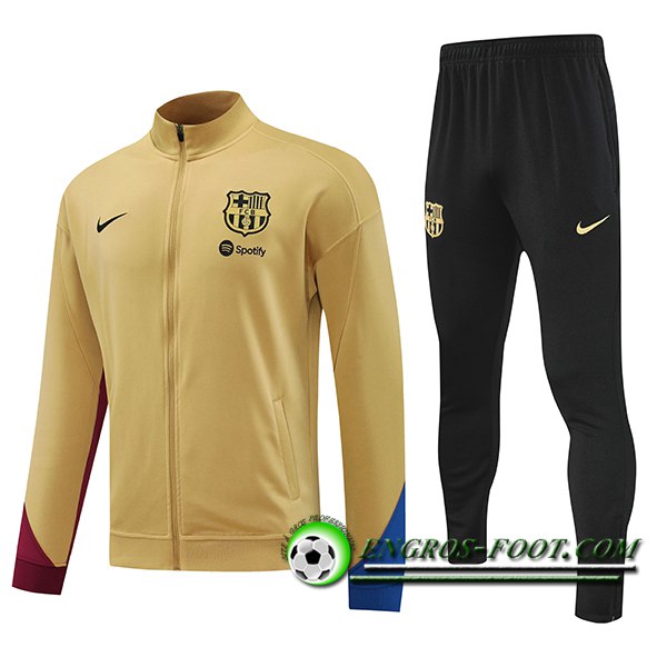 Ensemble Survetement de Foot FC Barcelone Brun/Bleu/Rouge 2024/2025 -02