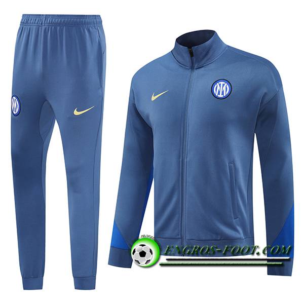 Ensemble Survetement de Foot Veste Foot Inter Milan Bleu 2024/2025