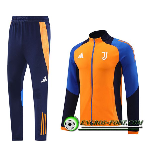 Ensemble Survetement de Foot Veste Foot Juventus Orange/Bleu 2024/2025 -02