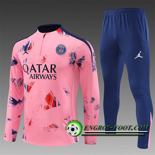 Ensemble Survetement de Foot PSG Enfant Rose/Bleu 2024/2025