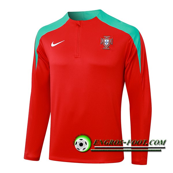 Sweatshirt Training Portugal Rouge/Vert 2024/2025