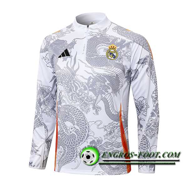 Sweatshirt Training Real Madrid Blanc/Gris 2024/2025 -02