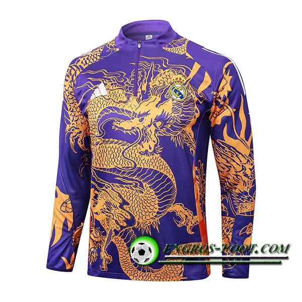 Sweatshirt Training Real Madrid Pourpre/Jaune 2024/2025 -02