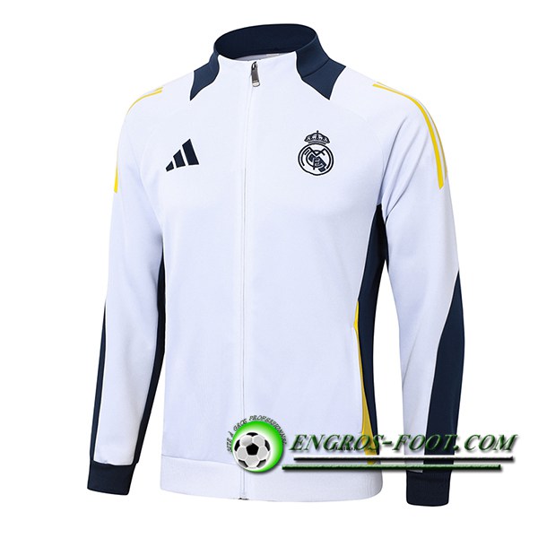 Veste Foot Real Madrid Blanc/Bleu/Jaune 2024/2025