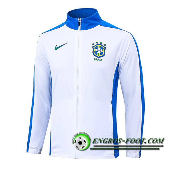 Veste Foot Brésil Blanc/Bleu 2024/2025