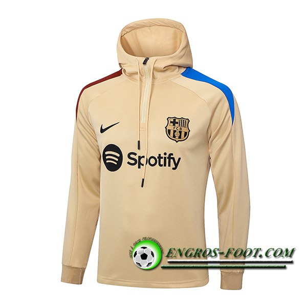 Veste A Capuche FC Barcelone Jaune 2024/2025