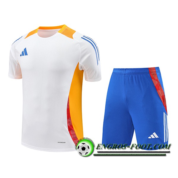 Ensemble Training T-Shirts Adidas Blanc/Orange 2024/2025