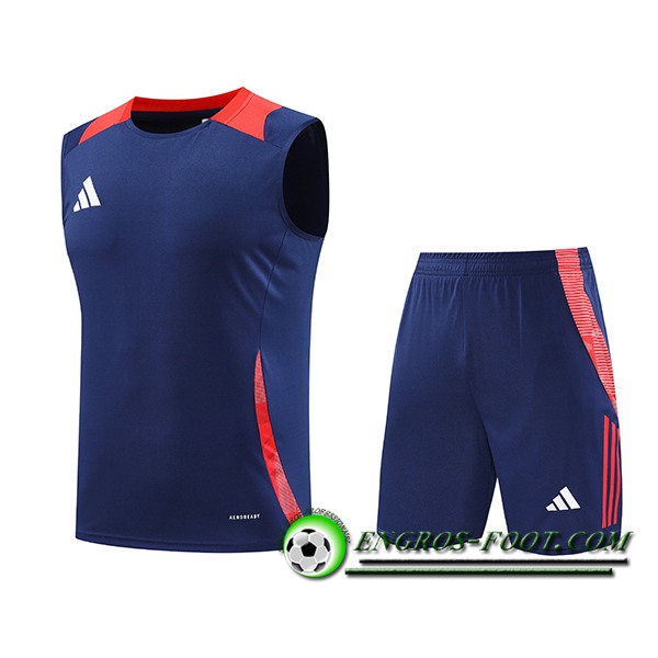 Ensemble Training Debardeur Adidas Bleu/Rouge 2024/2025