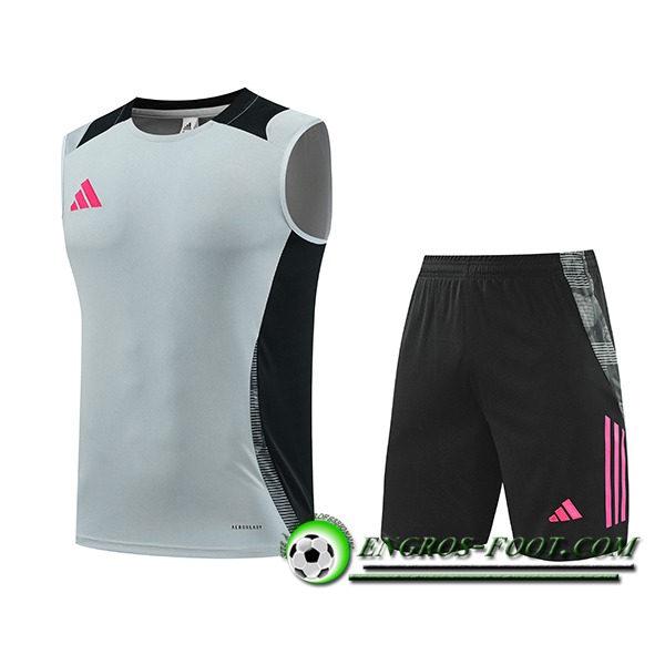 Ensemble Training Debardeur Adidas Gris/Noir/Rose 2024/2025