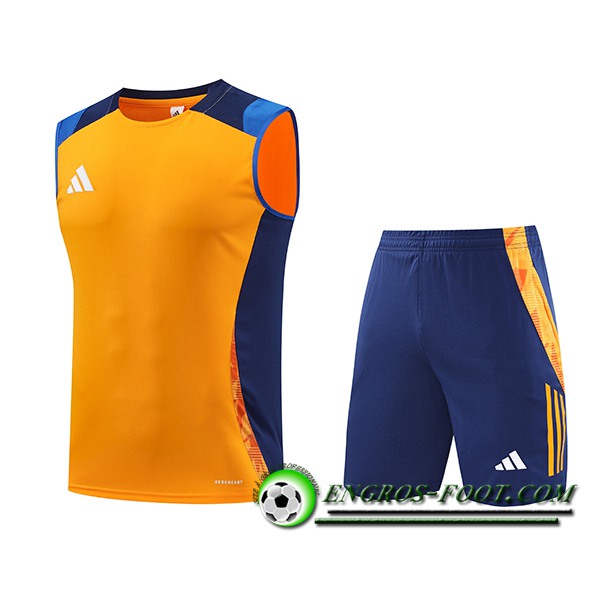 Ensemble Training Debardeur Adidas Orange/Bleu 2024/2025