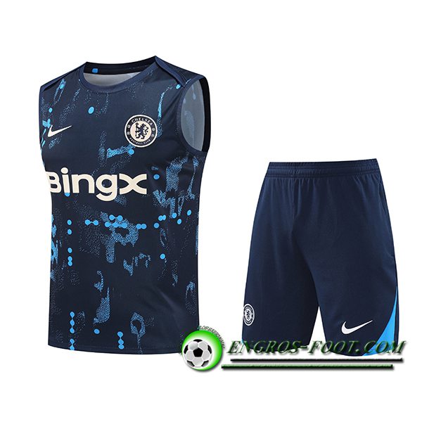 Ensemble Training Debardeur FC Chelsea Bleu Foncé 2024/2025