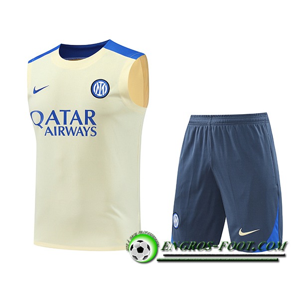 Ensemble Training Debardeur Inter Milan Jaune/Bleu 2024/2025