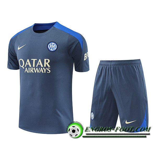 Ensemble Training T-Shirts Inter Milan Gris/Bleu 2024/2025