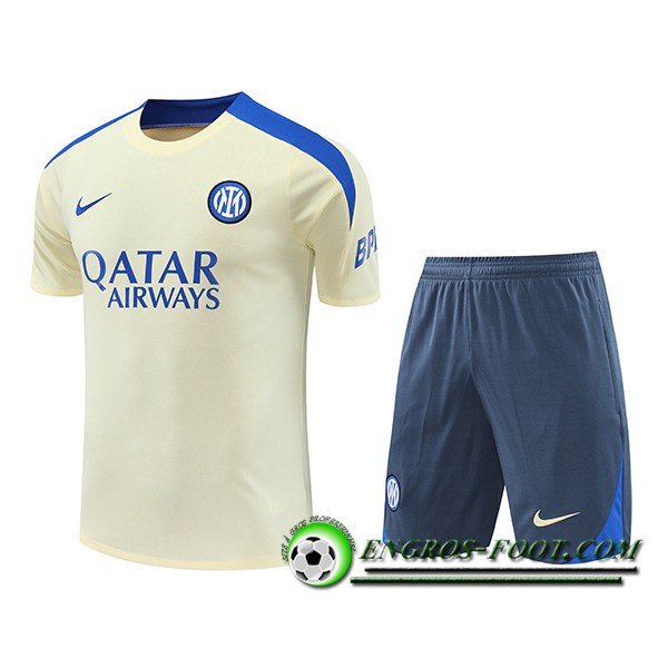 Ensemble Training T-Shirts Inter Milan Jaune/Bleu 2024/2025