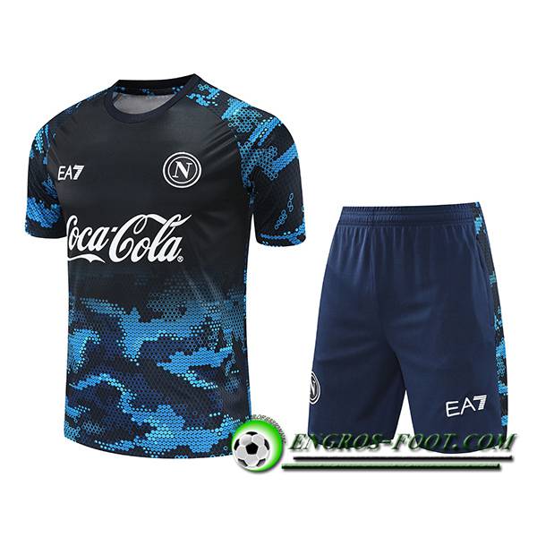 Ensemble Training T-Shirts SSC Naples Noir/Bleu 2024/2025