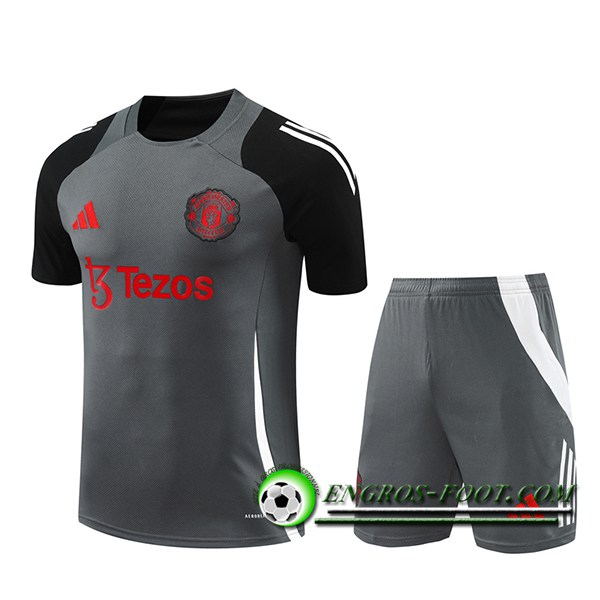 Ensemble Training T-Shirts Manchester United Gris/Noir 2024/2025