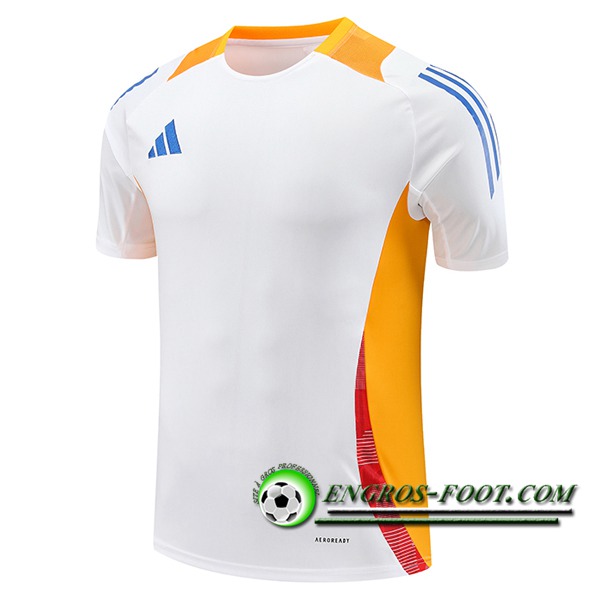 Training T-Shirts Adidas Blanc/Orange 2024/2025