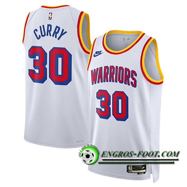 Maillot Golden State Warriors (CURRY #30) 2024/25 Blanc/Rouge/Jaune -02